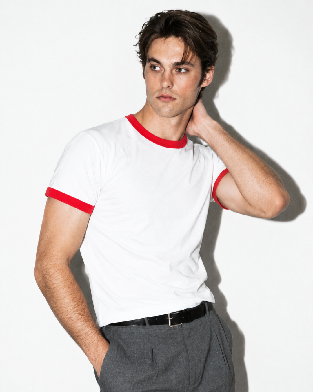 White & Red Ringer T-Shirt