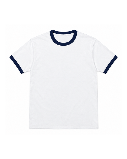 White & Navy Ringer T-Shirt