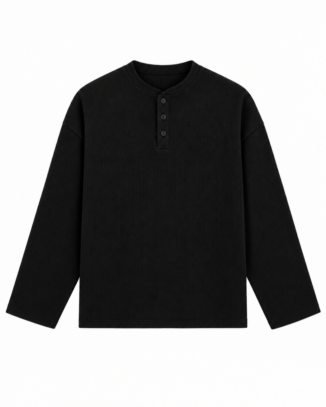 Black Waffle Henley