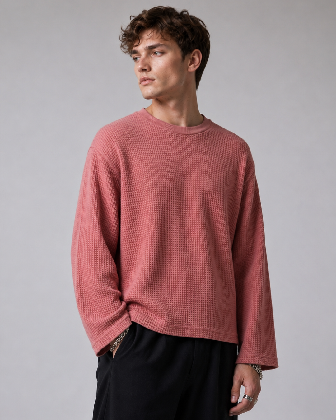 Dusty Peach Waffle T-Shirt